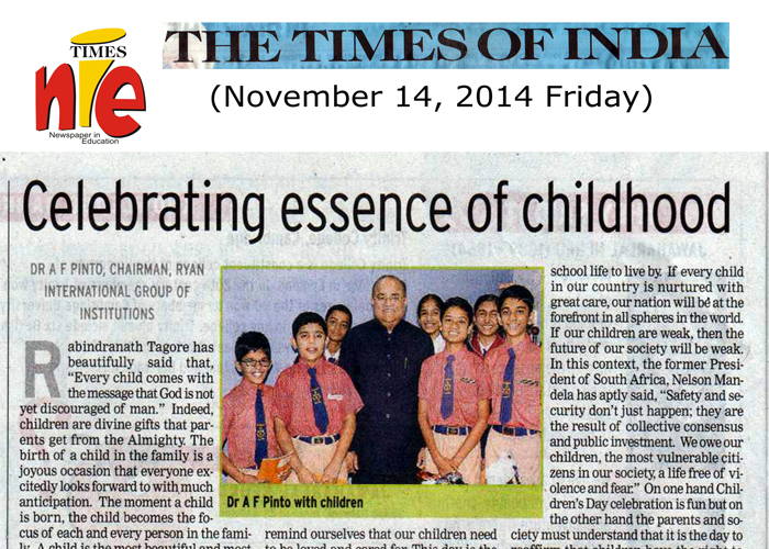 Chairman Sir's Article in TIMES on Children's Day